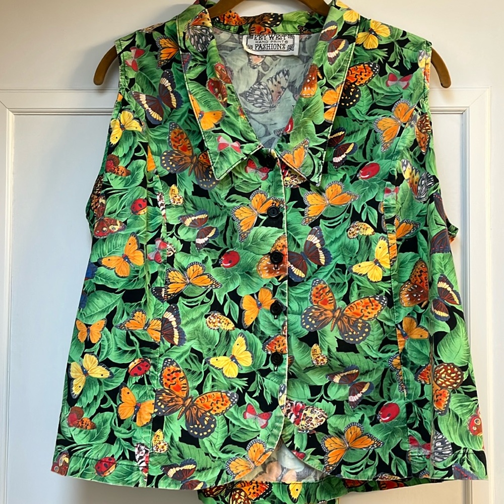 Key West Hand Print Fabric Top
